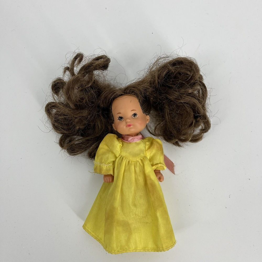Mattel Heart Family Baby Toddler Girl VTG 1976 Kelly Doll Brunette Brown Hair